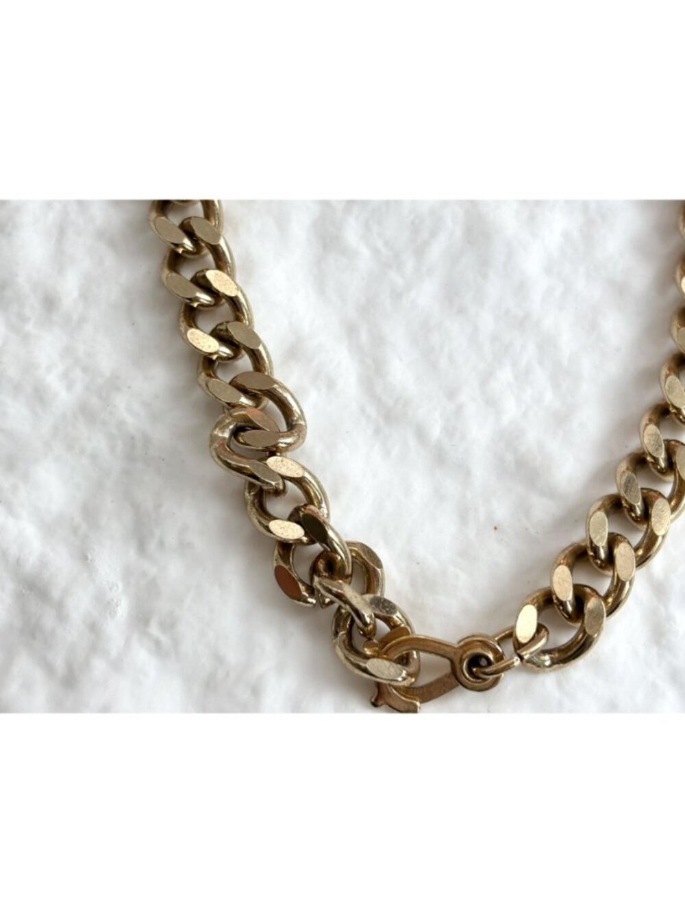Chainlink Chunky "Jason" Carved Vintage 80's Style Panel Bracelet - Picture 5 of 14